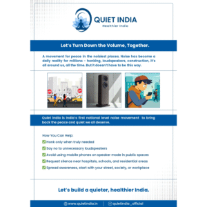 Quiet India - Turn Down Noise, Power Up India A4 Poster (pack of 2)